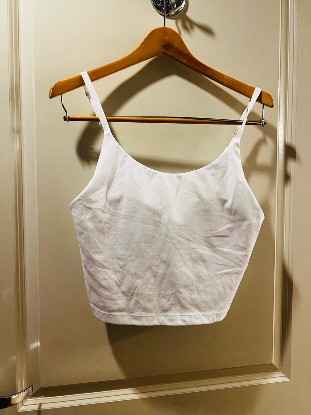 Alphalete White Spaghetti-Strap Crop Cami